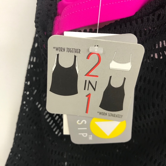 Go by Gossip Bikini Top with Mesh Tank Pink Black - Picture 6 of 8